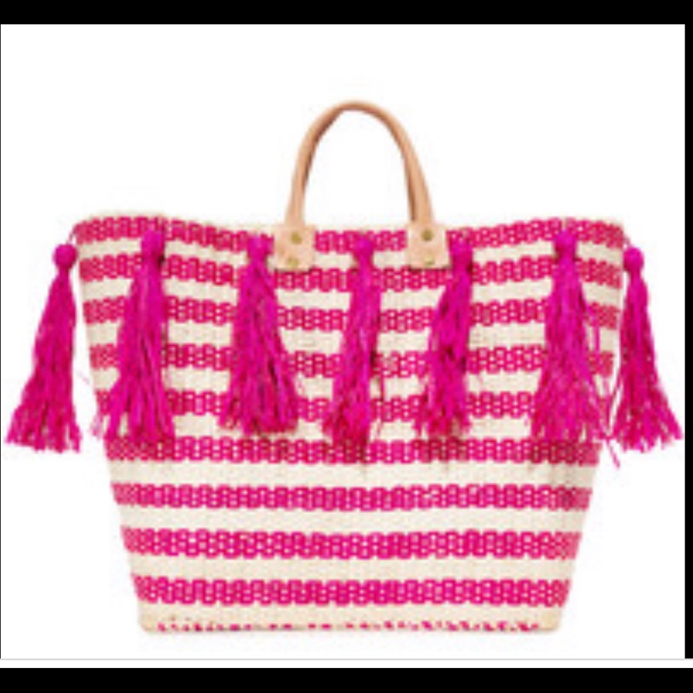 MAR Y SOL SAHARA TOTE PINK STRIPED EXCELLENT NEVER USED